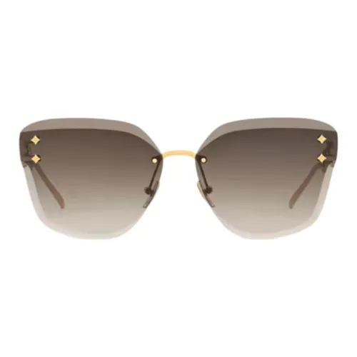 LOUIS VUITTON Металл Нерегулярная форма Солнцезащитные очки Унисекс Коричневый