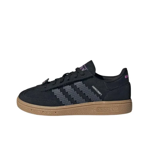 Minecraft x Adidas Originals HANDBALL SPEZIAL Аbrasion Resistant Низкий Топ Детские Скейтбординги Черный Подростки