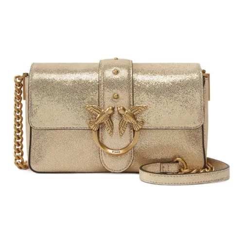 PINKO Love Bag Овчина Сумка на плечо Мини Женская Золотая