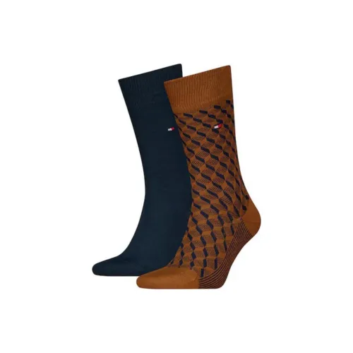 Tommy Hilfiger 1 шт Морской синий + Коричневый Унисекс MID Носки до икры