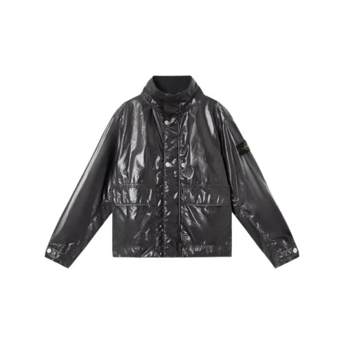 STONE ISLAND Хлопковый пуховик Мужской Черный