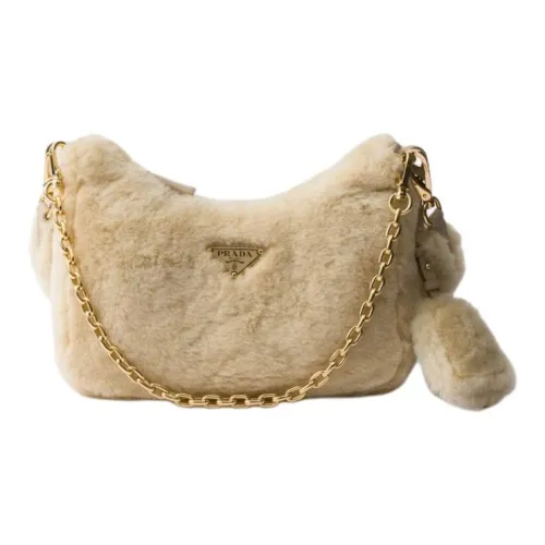 PRADA Сумка через плечо из кожи мини женская светлый умбра