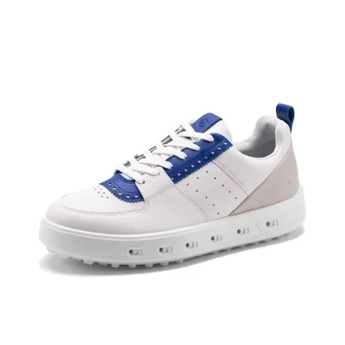 Ecco Street 720 Series Износостойкий и Легкий Низкий Топ Обувь для гольфа Мужская Белый Серый Синий
