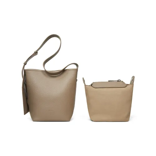 teenmix Корова Кожа Ведрообразная Сумка Плечевая Сумка Стандартная Женская Черная Слоновая Серый Анкора Красный