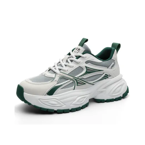 JEEP SPIRIT Мечтательный Лес Vitality Меха Стиль Низкий Топ Кроссовки с Толстой Подошвой Мужской Глазурь Зеленый