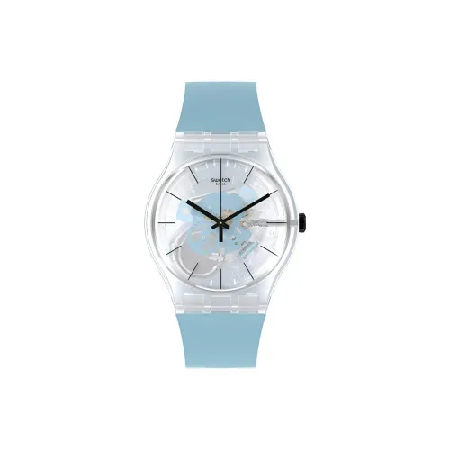 Swatch Quartz Механизм Унисекс Часы 41 мм Черепный циферблат Экологичный материал Чехол для часов Силиконовый ремешок