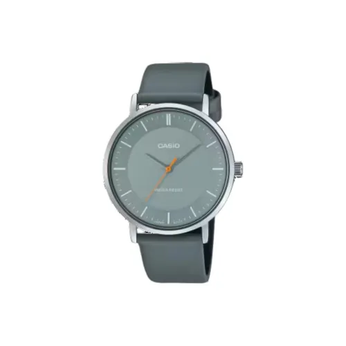 CASIO Кварцевый механизм кожаный ремешок часы унисекс зеленый циферблат