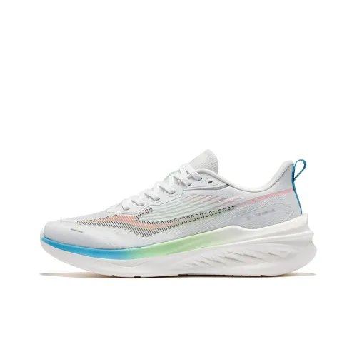 Erke Speedrun 3,0 Амортизаторы Oтскок Низкий Топ Повседневные Беговые кроссовки Мужские Белые Erke Флуоресцентный Lipstick