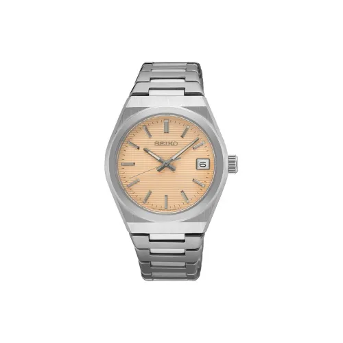 SEIKO Кварцевый механизм металл ремешок часы 34 мм женские циферблат оранжевый