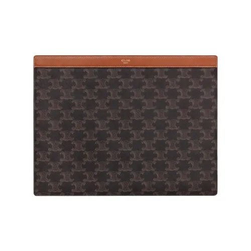 CELINE Triomphe Холст Телячья кожа Хлопок Мужской Черный