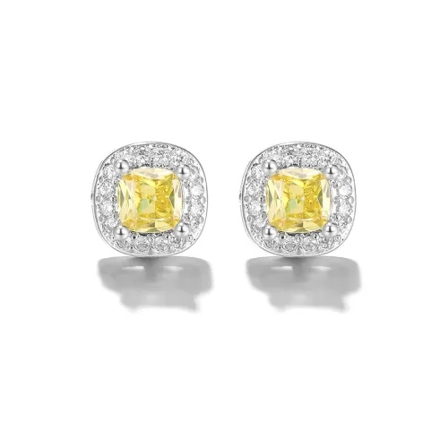 Clect Серьги-гвоздики с синтетическим кубическим цирконием Женские