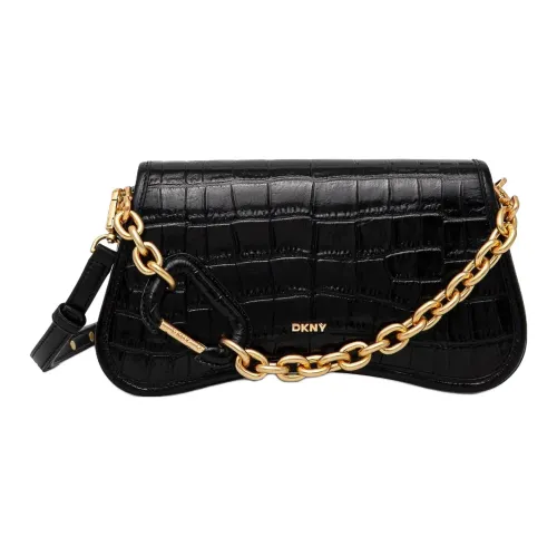 DKNY Телячья кожа Сумка через плечо Сумка на плечо Стандартная Женская Черная
