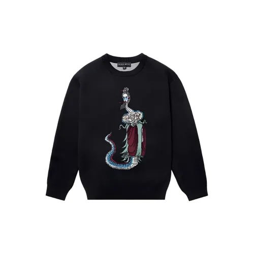 Black Myth Wukong Shadow GOD Graph Красный Свитер Хлопковая Смешанная Круглый Вырез Пуловер Трикотаж Мерч по IP