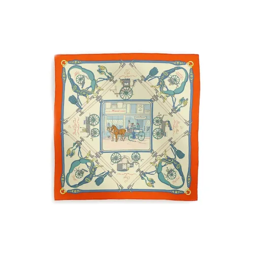 HERMES Шелковые шарфы Женские Апельсин