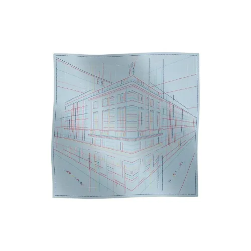 HERMES Кашемир Шелк Смесь Палантины из шелка Mulberry Женские Синий