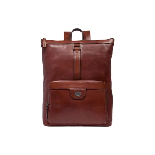 THE BRIDGE Рюкзак из крупнозернистой коровьей кожи Мужской Красный Коричневый