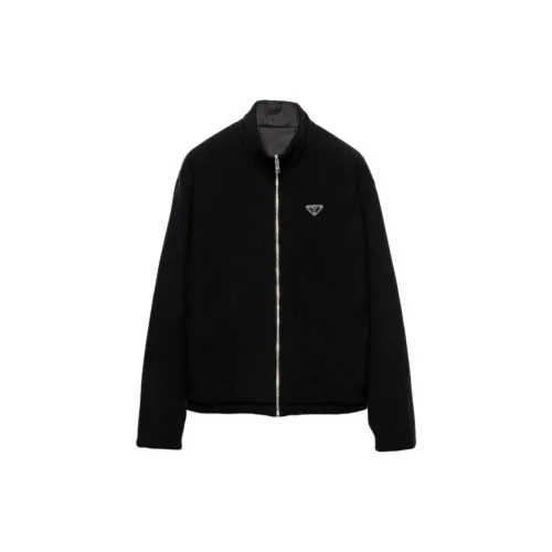 PRADA SS25 Весенне-летняя мужская коллекция одежды кашемировый свитер мужской черный