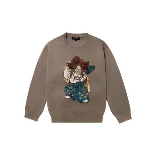 Black Myth Wukong Shadow GOD Graphic Желтый Eyebrow Свитер Хлопковая смеска Круглый вырез Пуловер Трикотаж Мерч по IP