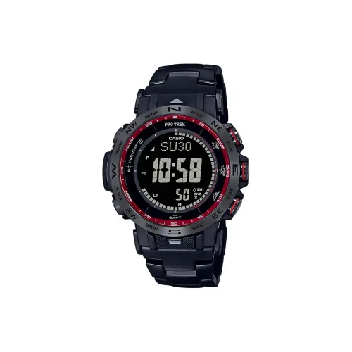 CASIO PRO TREK Collection Циферблат с цифровым дисплеем Кварцевый механизм Титановый сплав Ремешок Часы Мужские Черный циферблат