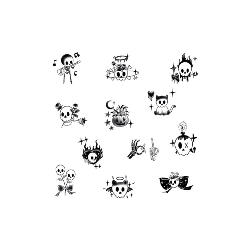 QINGSHANQIHAI Необычный Кость SPIRIT Иллюстрации Временные татуировки Безводное Граффити