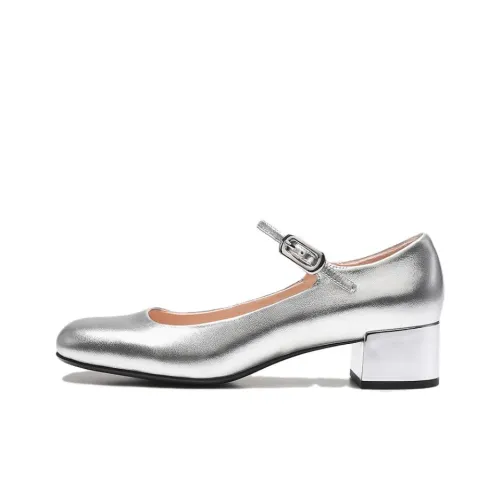 LE SAUNDA Туфли Мэри Джейн с грубым каблуком Женские