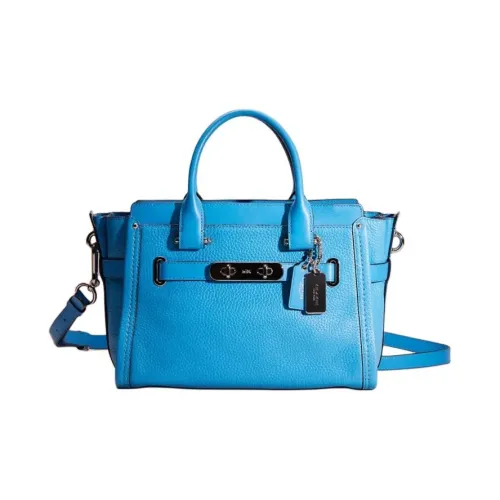 COACH Swagger Галечная кожа Сумка Сумка через плечо Сумка через плечо Большая Женская Сумка из лазури
