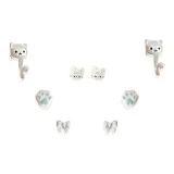 Серьги-гвоздики "Кошачья лапа", комплект II