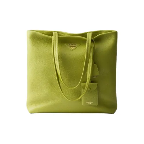 PRADA Телячья кожа Тоут Сумка Сумка для покупок Сумка на плечо Сумка Большая Женская Газонно-зеленая