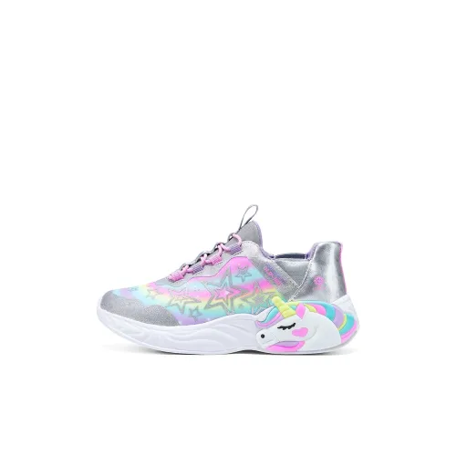 Skechers Kids Slip-Resistant Abrasion-Resistant Low Top Kids Lifestyle Shoes Silver Multicolor Kids Skechers Kids Slip-Resistant Abrasion-Resistant Низкий Топ Детские Лайфстайл Обувь Серебряный Многоцветный Детский
