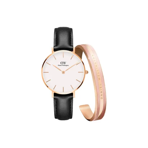 Daniel Wellington DW Watch DW Bangle Set Наручные часы Кварцевый механизм Натуральная кожа Ремешок Белый циферблат Женские часы