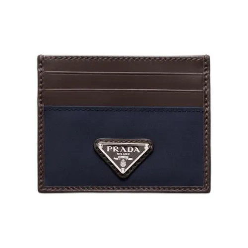 PRADA RE Нейлон Полиамид Держатель для карт Мужской Синий и Кофейный