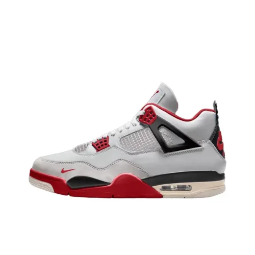 Jordan Air Jordan 4 Винтажные Баскетбольные Кроссовки Низкие Топ Белый Черный Красный Унисекс
