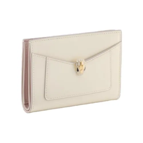 BVLGARI Serpenti Forever Series Телячья кожа Держатель для карт Держатель для карт Женский Белый