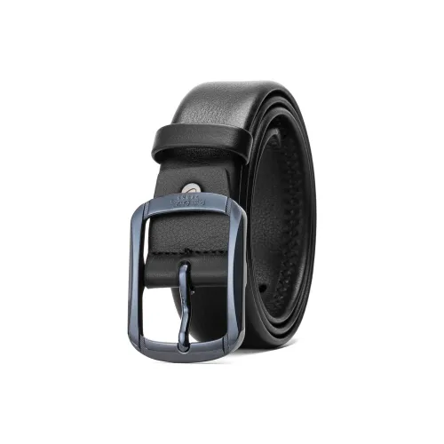 PIERRE CARDIN Ремни из крупнозернистой текстуры коровьей кожи Мужской Черный Темно-синий 3,8 см