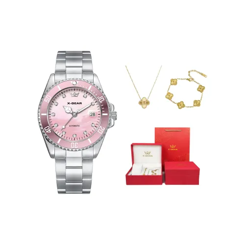 X Gear Автоматический Механический Movement Женские Часы 35 мм Розовые