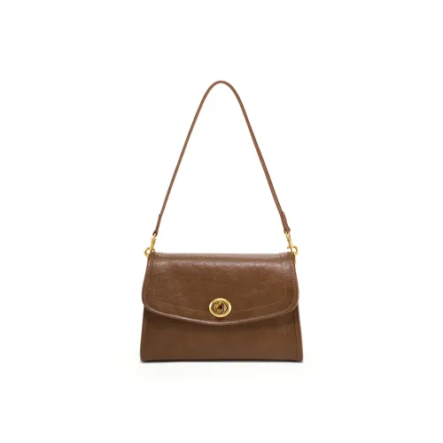 Simedin Сумка через плечо из коровьей кожи Маленькая Женская Экрю Черный Кофейный