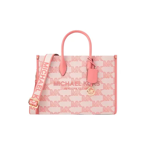 MICHAEL KORS Mirella Ткань Тоут Сумка Сумка для покупок Ручная сумка Сумка через плечо Средний Женская Светло-розовый Красный