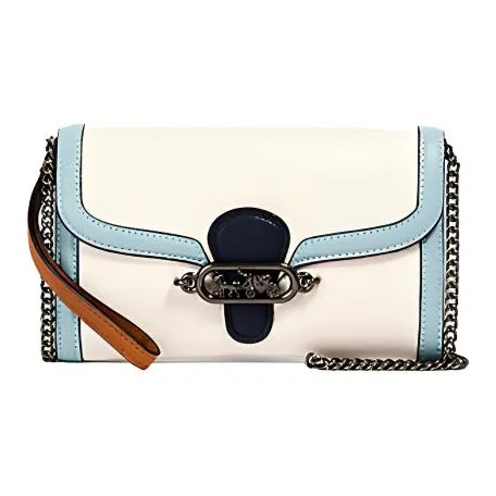 COACH Нефритовая кожа одно плечо ручная сумка сумка через плечо маленькая женская белый и синий