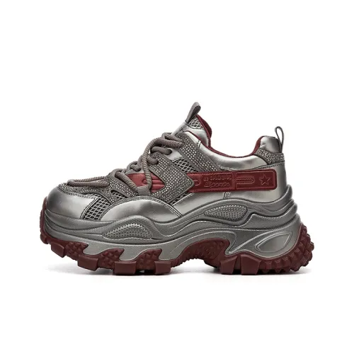 Jin Baichuan визуально увеличивает рост Низкий топ Толстая подошва Кроссовки Женские