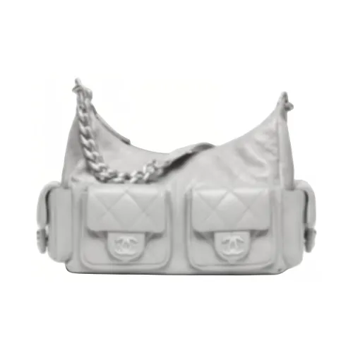 CHANEL Lambskin Сумка через плечо сумка для женщин серебряная