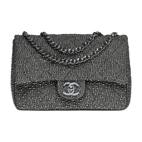 CHANEL Глазурованный жемчуг Evening Bag Сумка через плечо Сумка на плечо Женская Темно-серый