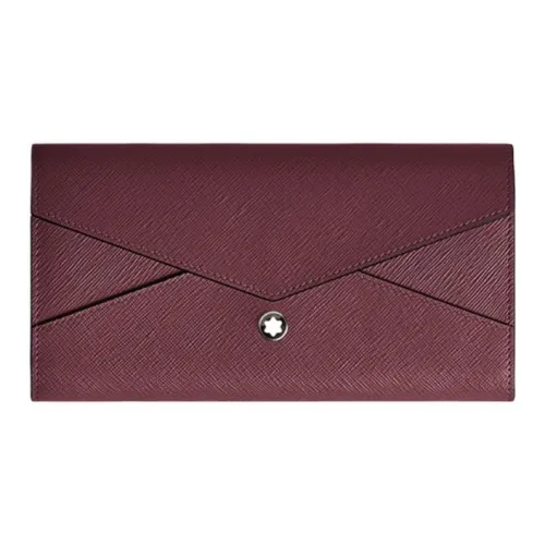 MONTBLANC Кошелек из крупнозернистой коровьей кожи женский бордовый красный