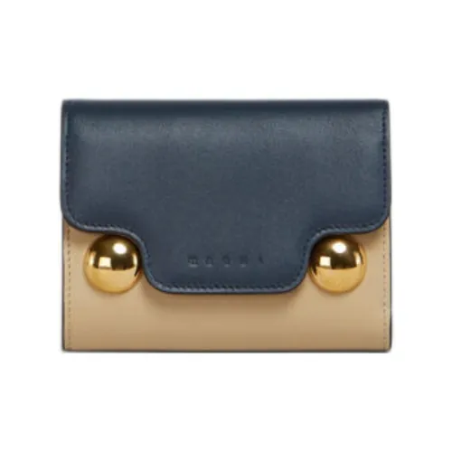 MARNI Trunkaroo Телячья кожа Кошелек Женские Синий и Бежевый
