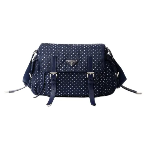 PRADA Переработанный полиамид сумка через плечо унисекс темно-синий