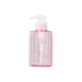 Квадратные бутылки для лосьона с дозатором [Прозрачный розовый, 100 мл] x 2