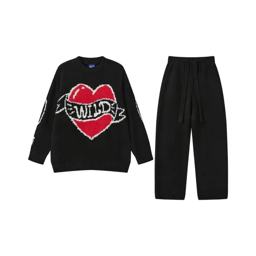 WILD ROOMS Осенний Зимний Комплект Пижам Женские Черный