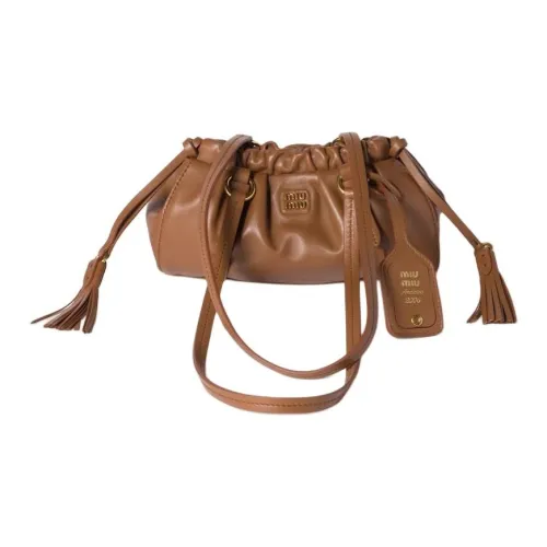 MIU MIU Joie Кожа Сумка через плечо Мини Женская Коньяк