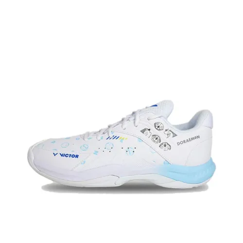 Дораэмон x Victor X Doraemon Collaboration Collection Амортизация Низкий Топ Бадминтон Обувь Унисекс Белый