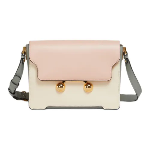 MARNI Trunkaroo Телячья кожа Сумка через плечо Сумка на плечо Средняя Женская Бежевая и Розовая