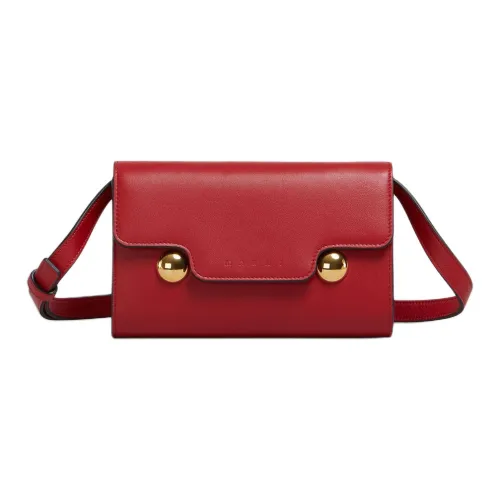 MARNI Trunkaroo Телячья кожа Клатч Сумка на плечо Женская Красная